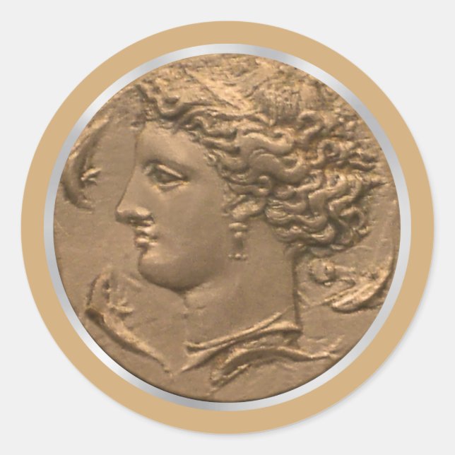 Redonda Pegatina de Arethusa Tetradrachm (Anverso)