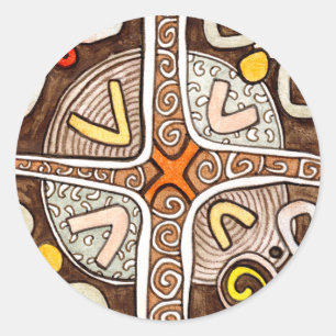 Redonda Pegatina de arte africano