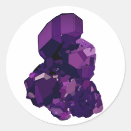 Redonda Pegatina de arte Amethyst Crystal Stone