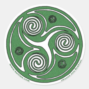 Redonda Pegatina de arte celta, diseño de Triskelion #1