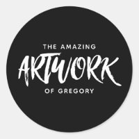 Pegatina de arte de artista blanco negro personali