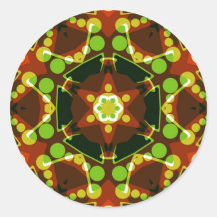 Redonda Pegatina de arte geométrico Hexagon Star