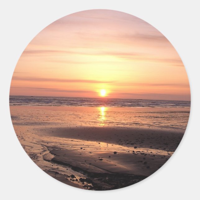 Redonda Pegatina de atardecer (Anverso)