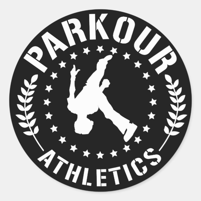 Redonda Pegatina de Atletismo de Parkour (Anverso)