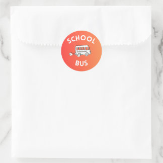 Redonda Pegatina de Autobús Escolar para Niños