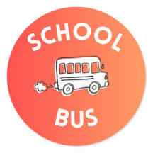 Pegatina de Autobús Escolar para Niños