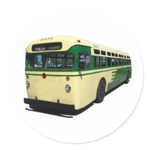 Pegatina de autobús Muni Retro Verde y Crema de Sa