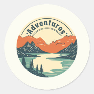 Redonda Pegatina de aventuras intrépidas