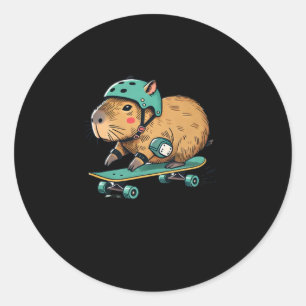 Redonda Pegatina de aventuras para skateboard de Capibara
