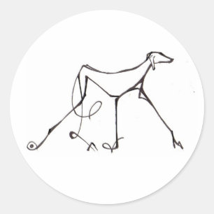 Redonda Pegatina de Azawakh de David Moore