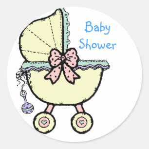 Redonda pegatina de Baby Shower