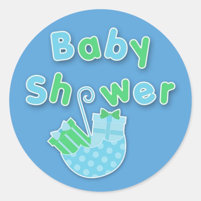Redonda Pegatina de Baby Shower (Anverso)
