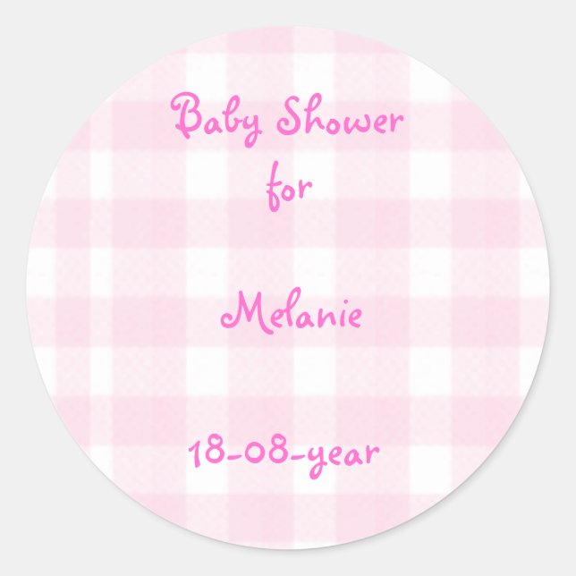 Redonda pegatina de Baby Shower (Anverso)