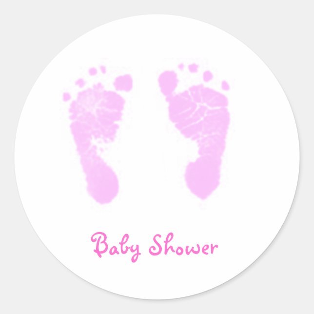 Redonda pegatina de Baby Shower (Anverso)