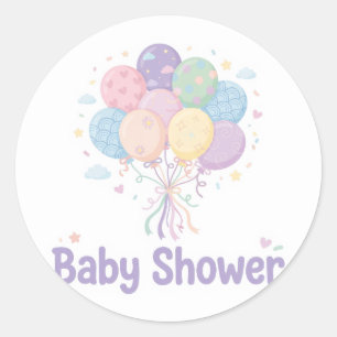 Redonda Pegatina de Baby Shower