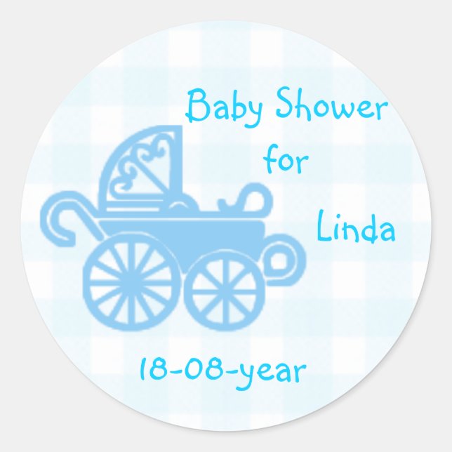 Redonda pegatina de Baby Shower (Anverso)