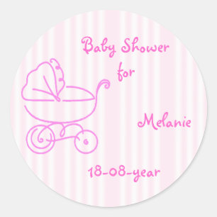 Redonda pegatina de Baby Shower