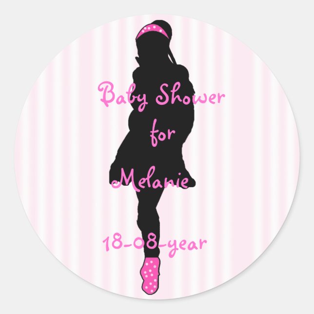 Redonda pegatina de Baby Shower (Anverso)
