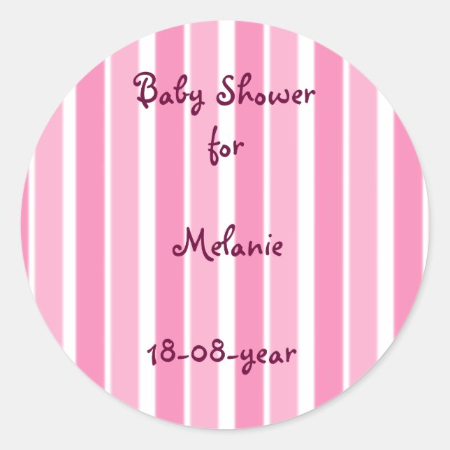 Redonda pegatina de Baby Shower (Anverso)
