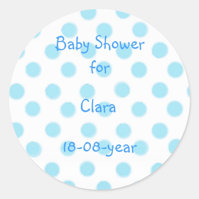 Redonda pegatina de Baby Shower (Anverso)