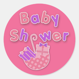 Redonda Pegatina de Baby Shower