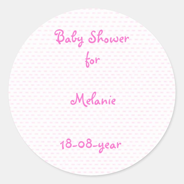 Redonda pegatina de Baby Shower (Anverso)