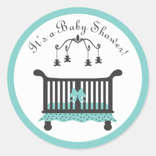 Redonda Pegatina de Baby Shower