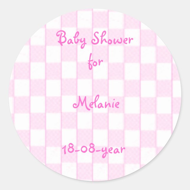 Redonda pegatina de Baby Shower (Anverso)