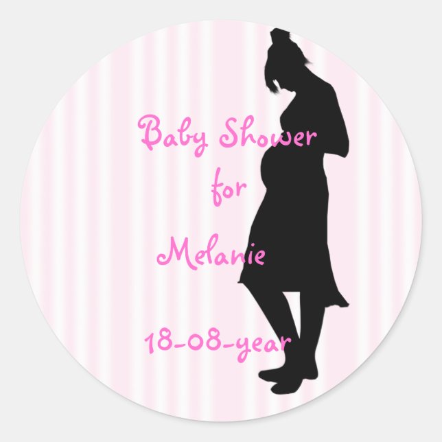 Redonda pegatina de Baby Shower (Anverso)
