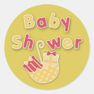 Redonda Pegatina de Baby Shower