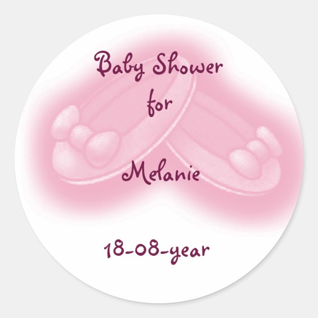 Redonda pegatina de Baby Shower (Anverso)