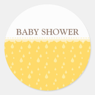Redonda PEGATINA de Baby Shower :: caídas de lluvia 10