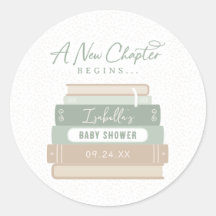 Pegatina de baby shower 'Comienza un nuevo capítul