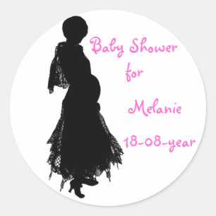 Redonda Pegatina de Baby Shower, con clase