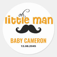 Pegatina de Baby Shower de Hombrecito Naranja con 