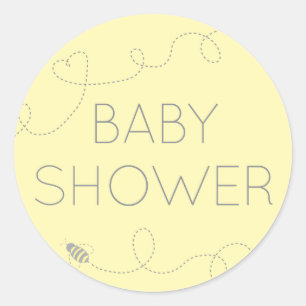 Redonda Pegatina de Baby Shower de la abeja de la miel