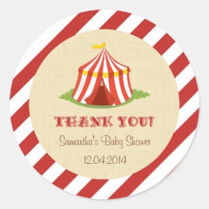 Redonda Pegatina de Baby Shower del circo