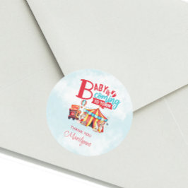 Redonda Pegatina de Baby Shower del Festival de Circo de C