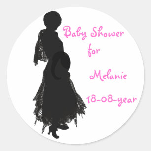Redonda pegatina de Baby Shower, elegante