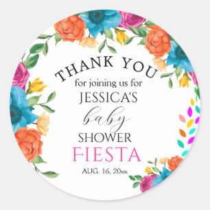 Redonda Pegatina de Baby Shower Fiesta Floral Party Favor