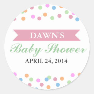 Redonda Pegatina de Baby Shower Sprinkle