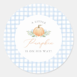 Redonda Pegatina de Baby Shower | Una pequeña calabaza