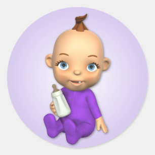 Redonda Pegatina de Baby Toon