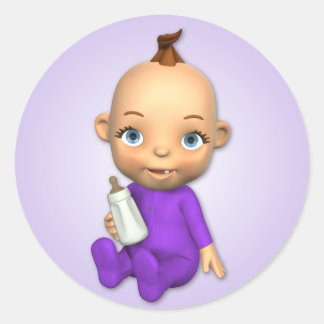 Redonda Pegatina de Baby Toon