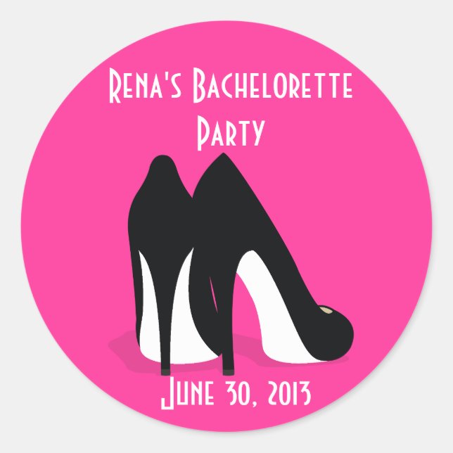 Redonda Pegatina de Bachelorette Heels (Anverso)