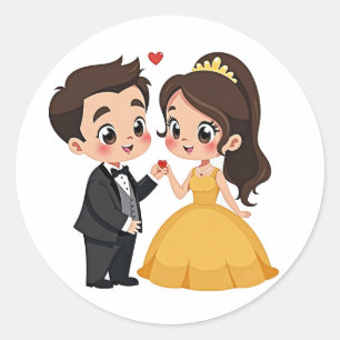 Redonda Pegatina de Baile Romántico
