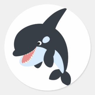 Redonda Pegatina de ballena asesino Personalizado de moras
