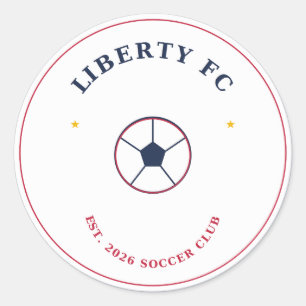 Redonda Pegatina de Balón de Fútbol Liberty FC   Fanático 