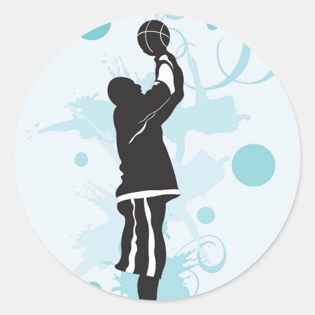 Redonda Pegatina de baloncesto (Anverso)