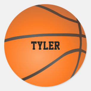 Redonda Pegatina de baloncesto personalizada